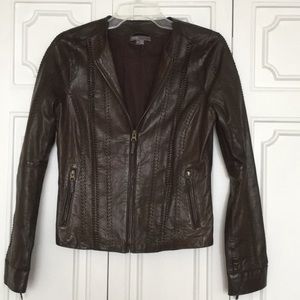 VINCE dark brown leather jacket
